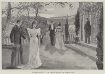 Brother Officers, på Garrick Theatre, Terrace Scene